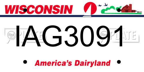 IAG3091 Wisconsin License Plate