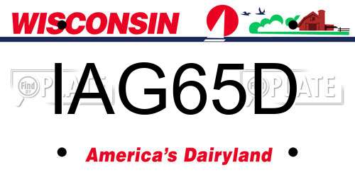 IAG65D Wisconsin License Plate