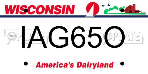 IAG65O Wisconsin License Plate