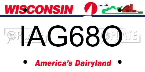 IAG68O Wisconsin License Plate