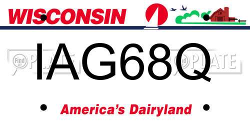 IAG68Q Wisconsin License Plate