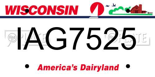 IAG7525 Wisconsin License Plate