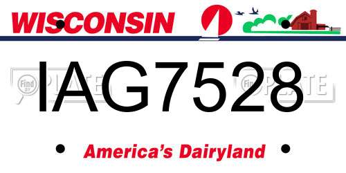 IAG7528 Wisconsin License Plate