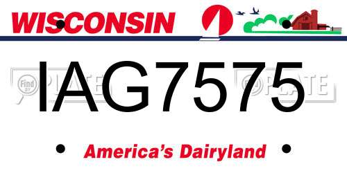 IAG7575 Wisconsin License Plate