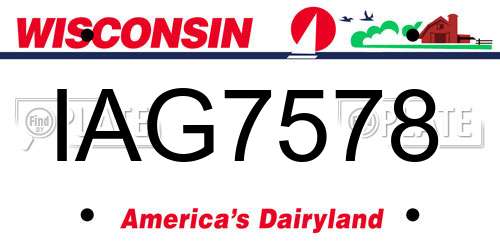 IAG7578 Wisconsin License Plate