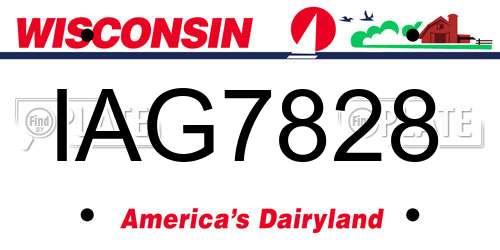 IAG7828 Wisconsin License Plate