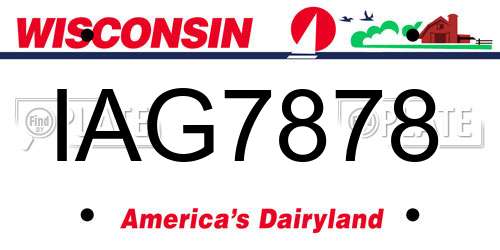 IAG7878 Wisconsin License Plate