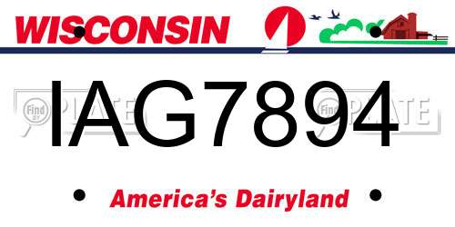 IAG7894 Wisconsin License Plate