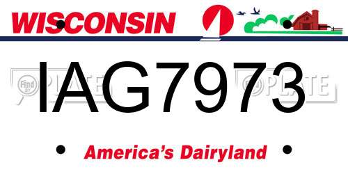 IAG7973 Wisconsin License Plate