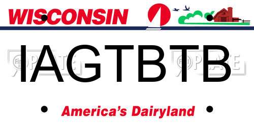 IAGTBTB Wisconsin License Plate