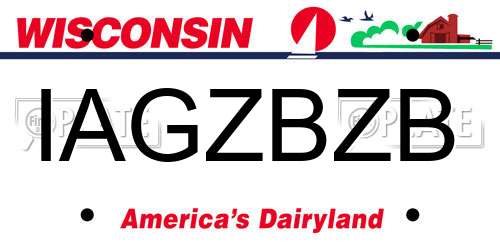 IAGZBZB Wisconsin License Plate