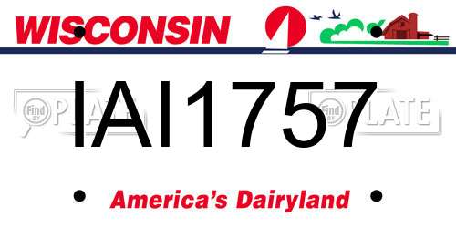 IAI1757 Wisconsin License Plate