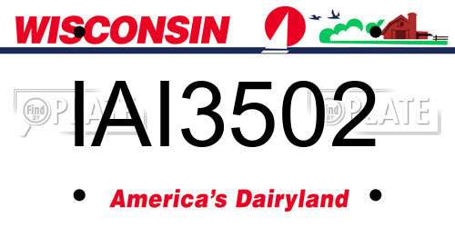 IAI3502 Wisconsin License Plate