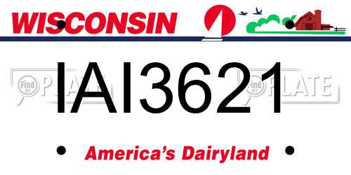 IAI3621 Wisconsin License Plate