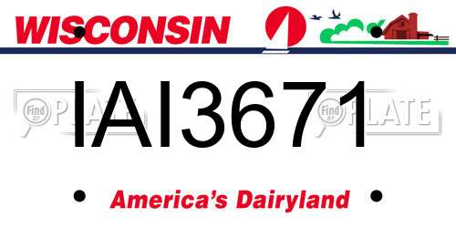 IAI3671 Wisconsin License Plate