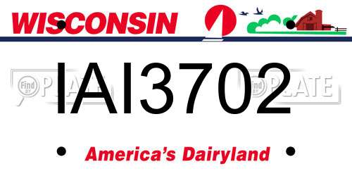 IAI3702 Wisconsin License Plate