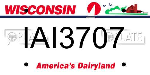 IAI3707 Wisconsin License Plate