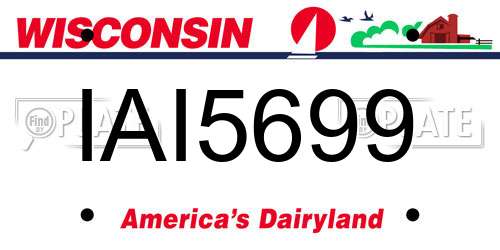 IAI5699 Wisconsin License Plate