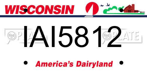 IAI5812 Wisconsin License Plate