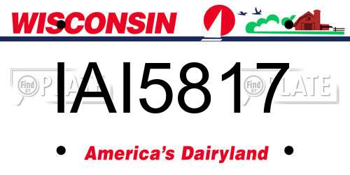 IAI5817 Wisconsin License Plate