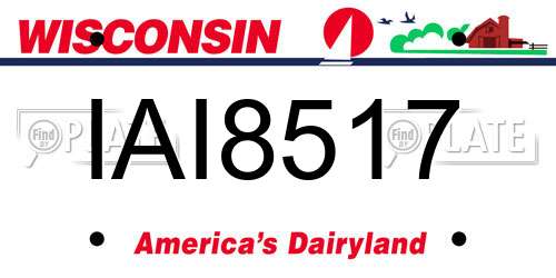 IAI8517 Wisconsin License Plate