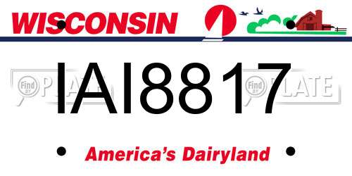 IAI8817 Wisconsin License Plate