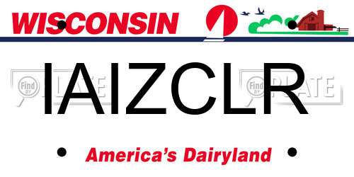 IAIZCLR Wisconsin License Plate