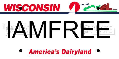 IAMFREE Wisconsin License Plate