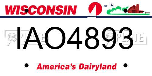 IAO4893 Wisconsin License Plate