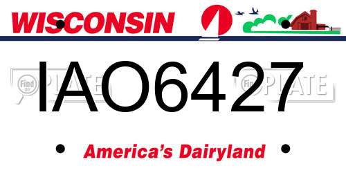 IAO6427 Wisconsin License Plate