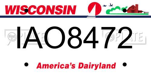 IAO8472 Wisconsin License Plate