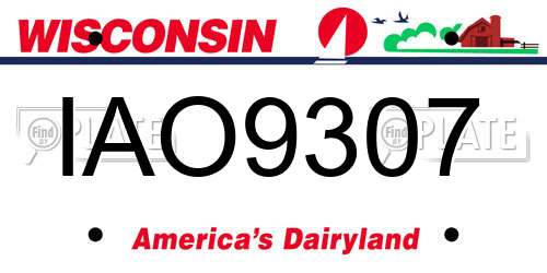 IAO9307 Wisconsin License Plate