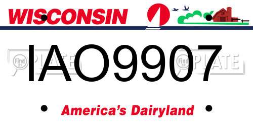 IAO9907 Wisconsin License Plate