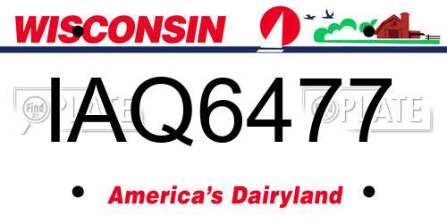 IAQ6477 Wisconsin License Plate