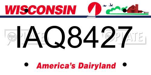 IAQ8427 Wisconsin License Plate