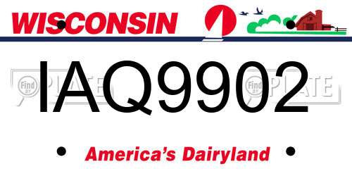 IAQ9902 Wisconsin License Plate
