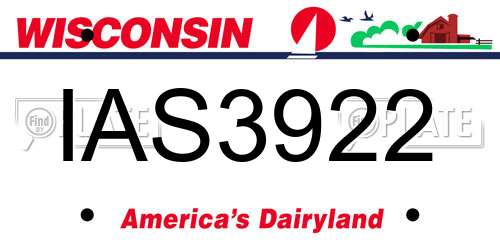 IAS3922 Wisconsin License Plate