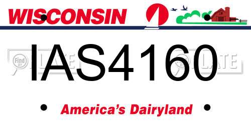 IAS4160 Wisconsin License Plate
