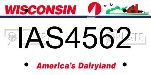 IAS4562 Wisconsin License Plate