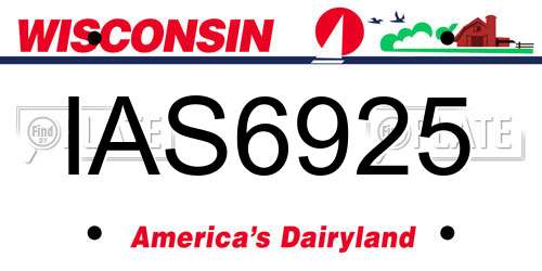 IAS6925 Wisconsin License Plate