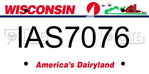 IAS7076 Wisconsin License Plate