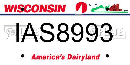 IAS8993 Wisconsin License Plate