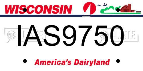 IAS9750 Wisconsin License Plate