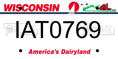 IAT0769 Wisconsin License Plate