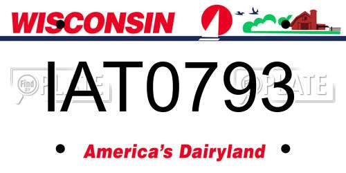 IAT0793 Wisconsin License Plate