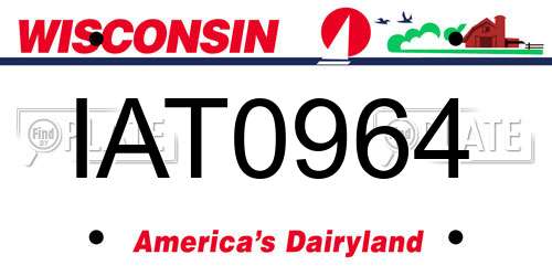 IAT0964 Wisconsin License Plate