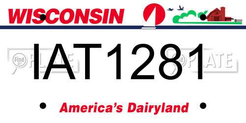 IAT1281 Wisconsin License Plate