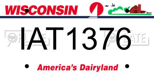 IAT1376 Wisconsin License Plate