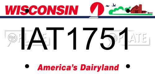 IAT1751 Wisconsin License Plate