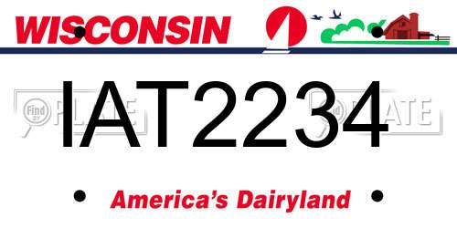 IAT2234 Wisconsin License Plate